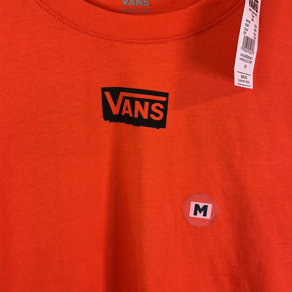 VANS Orange Cropped Graphic Shirt - Picture 2 of 7